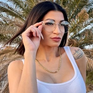 Harry Potter Clear Lens Gold Tone Metal Frame Round Glasses